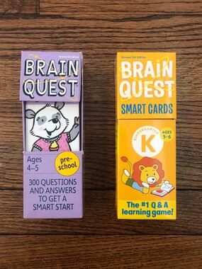 Brain Quest Question & Answer Cards,Preschool(Ages 4-5) & Kindergarten(Ages 5-6)